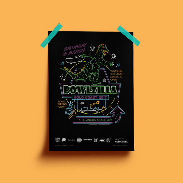 Bowlzilla 2017 portrait poster design